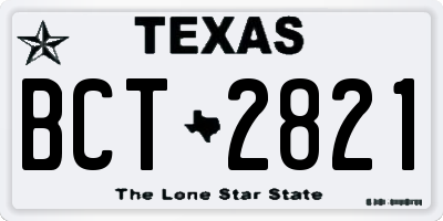 TX license plate BCT2821