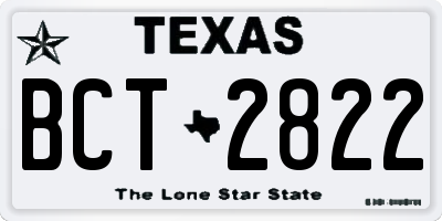 TX license plate BCT2822