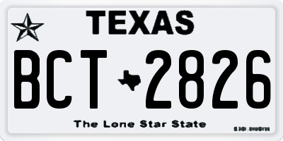 TX license plate BCT2826