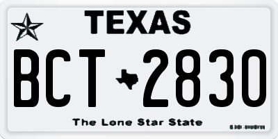 TX license plate BCT2830