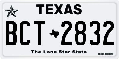 TX license plate BCT2832