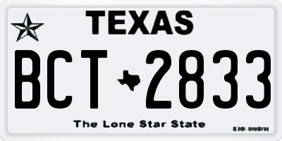 TX license plate BCT2833