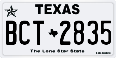 TX license plate BCT2835