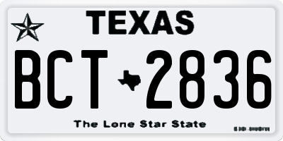 TX license plate BCT2836