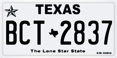TX license plate BCT2837