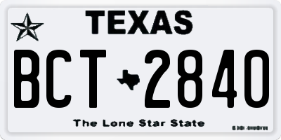 TX license plate BCT2840