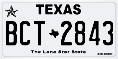 TX license plate BCT2843