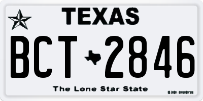 TX license plate BCT2846