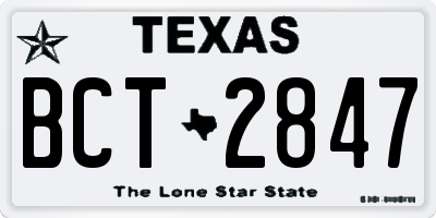 TX license plate BCT2847