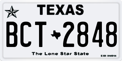TX license plate BCT2848