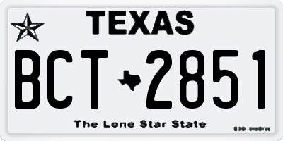 TX license plate BCT2851