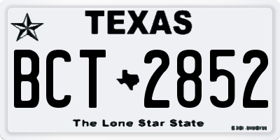 TX license plate BCT2852