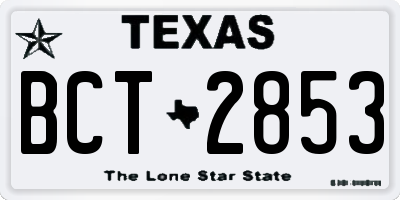 TX license plate BCT2853