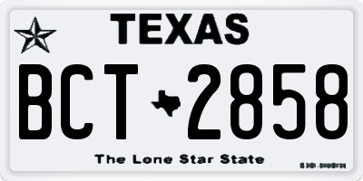 TX license plate BCT2858