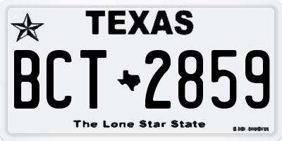 TX license plate BCT2859