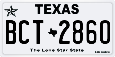 TX license plate BCT2860