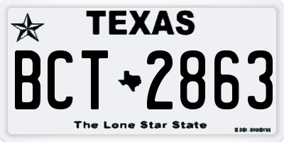 TX license plate BCT2863