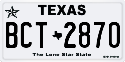 TX license plate BCT2870