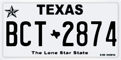 TX license plate BCT2874