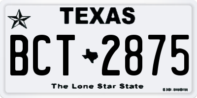 TX license plate BCT2875