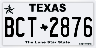 TX license plate BCT2876