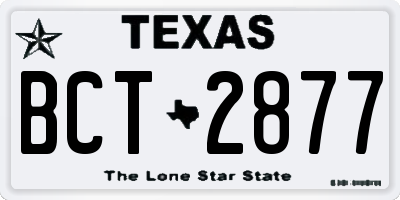 TX license plate BCT2877