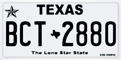 TX license plate BCT2880