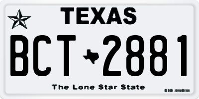 TX license plate BCT2881