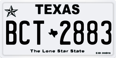 TX license plate BCT2883