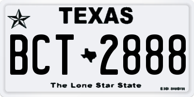 TX license plate BCT2888