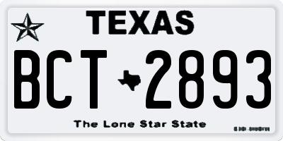TX license plate BCT2893
