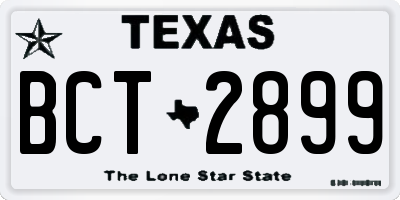 TX license plate BCT2899