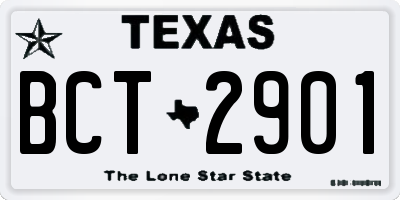 TX license plate BCT2901