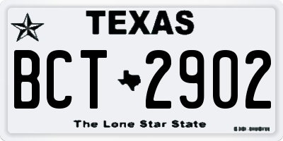 TX license plate BCT2902