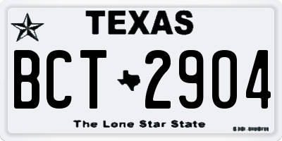 TX license plate BCT2904