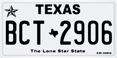 TX license plate BCT2906