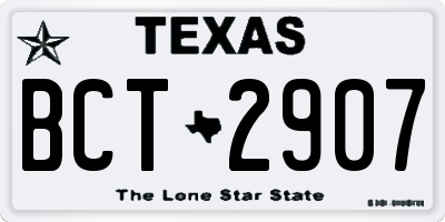 TX license plate BCT2907