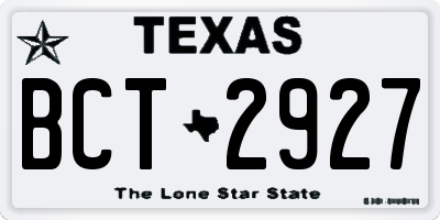 TX license plate BCT2927