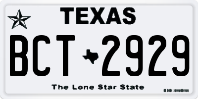 TX license plate BCT2929