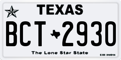 TX license plate BCT2930