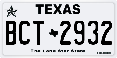 TX license plate BCT2932