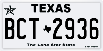 TX license plate BCT2936
