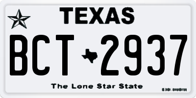 TX license plate BCT2937