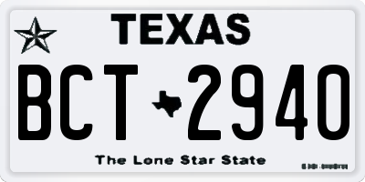 TX license plate BCT2940