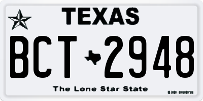 TX license plate BCT2948