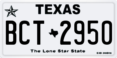 TX license plate BCT2950
