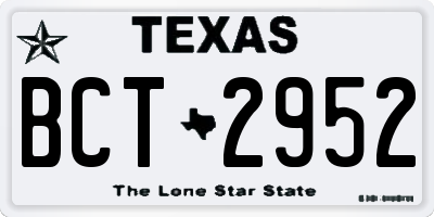 TX license plate BCT2952