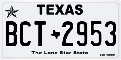 TX license plate BCT2953