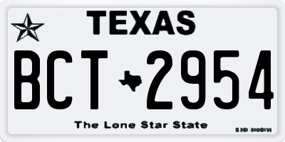 TX license plate BCT2954