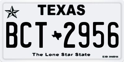TX license plate BCT2956